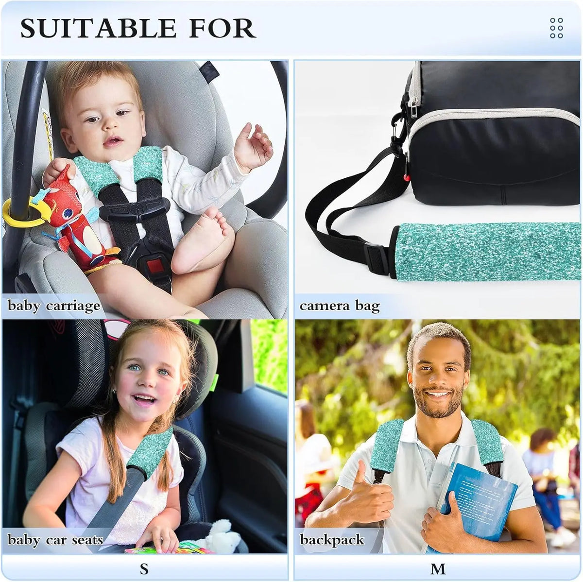 Teal Turquoise Seat Belt Cover Shoulder Pad – 2 Pack Seat Belt Cover HIP