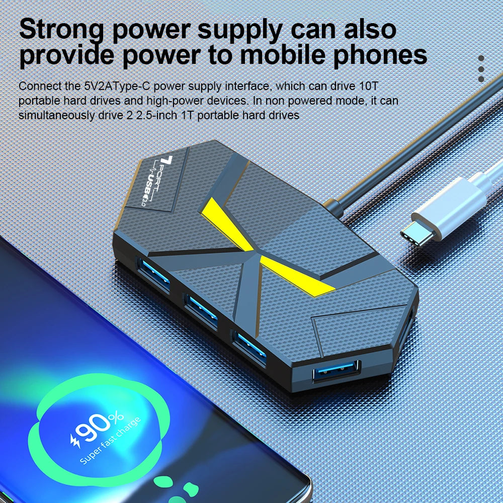 4/7-Port USB 3.0 Hub 5Gbps Docking Station – Type-C Power USB Hub HIP