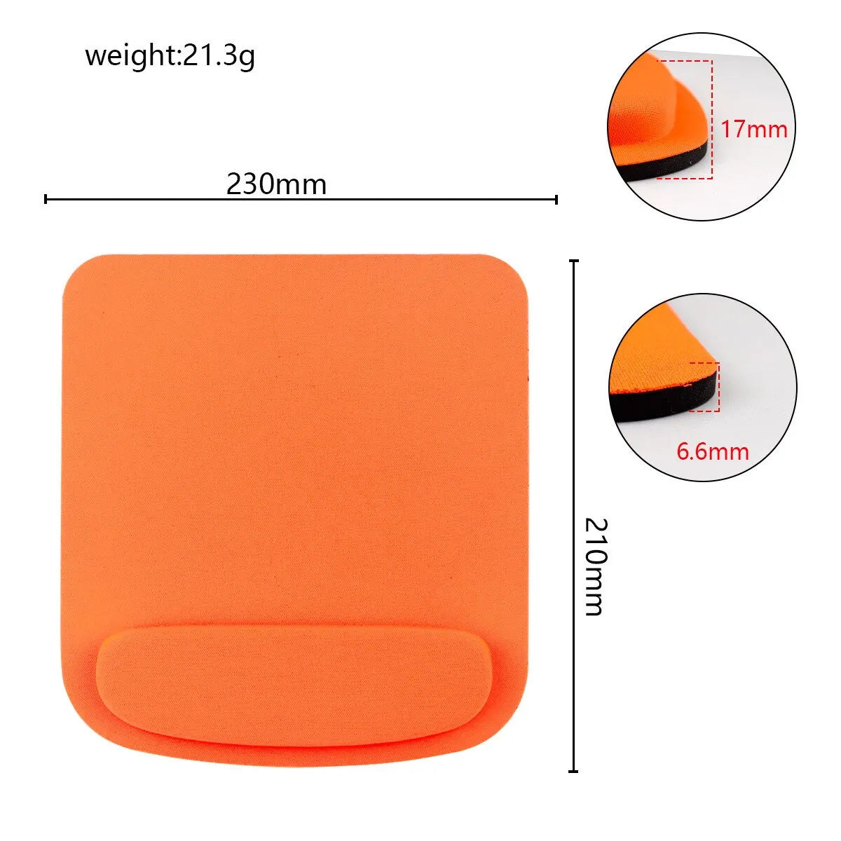 Ergonomic Mouse Pad with Wrist Rest – Anti-Slip, Soft Foam Wrist Rest Mouse Pad HIP Orange