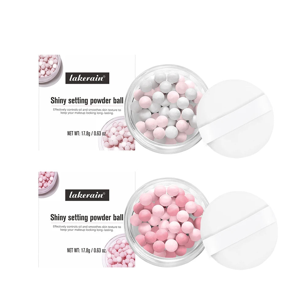 Pearl Ball Setting Powder Ball Face Ball Powder Matte Translucent Setting Powder Cosmetics Oil-control Velvety Lasting Makeup HIP white and pink
