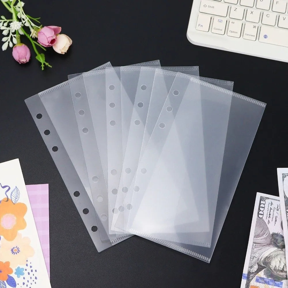 5-Pack A6/A7 Budget Binder Pockets – 6-Hole Refill Sleeves Binder Refill Pockets HIP