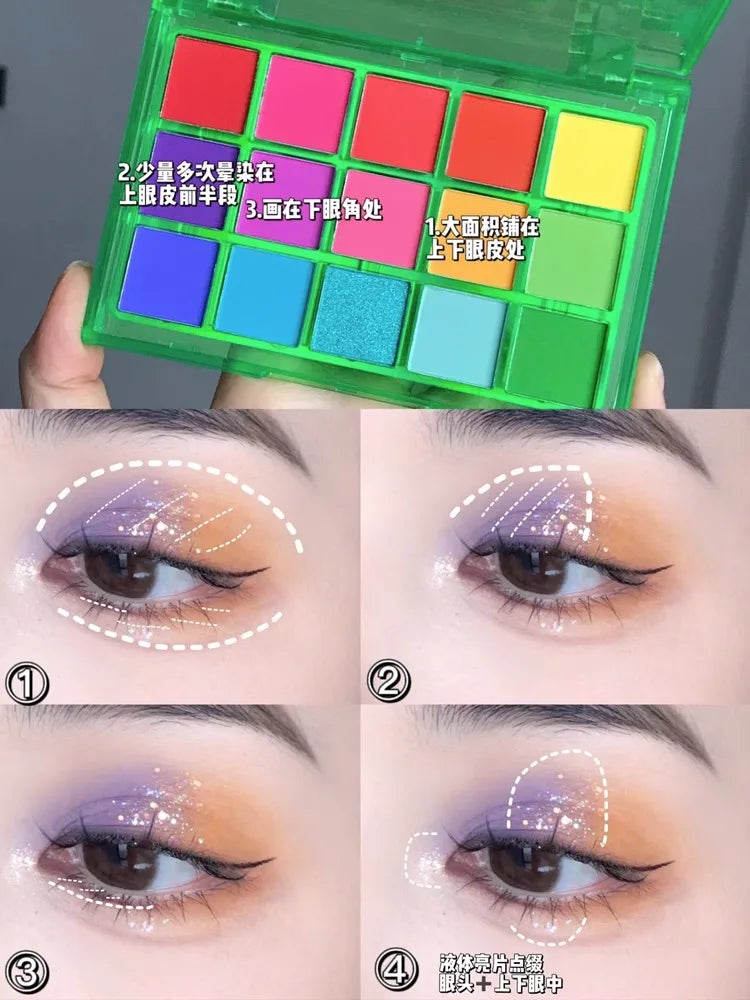 Ucanbe 15-Color Matte Eyeshadow Palette – Macaron Rainbow Eyeshadow Palette HIP