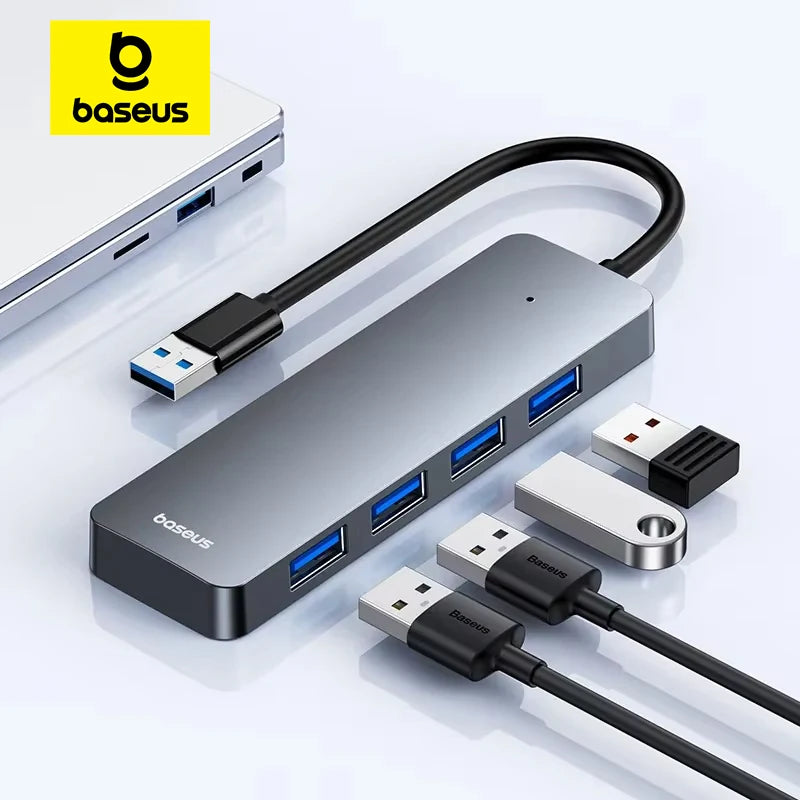 Baseus 4-Port USB 3.0 Hub – 5Gbps Splitter for Laptop & PC USB Hub HIP