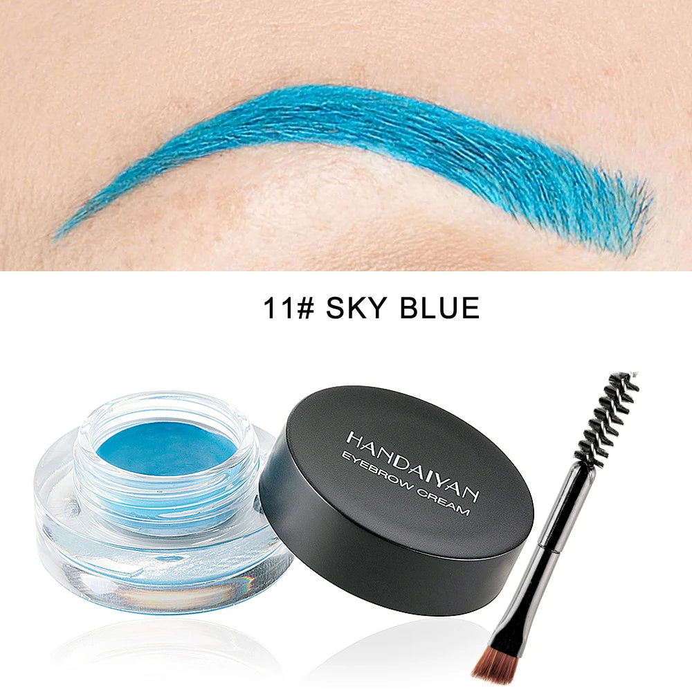 HANDAIYAN Waterproof Eyebrow Gel Cream – High Pigment & Brush Eyebrow Gel Cream HIP 11 SKY BLUE