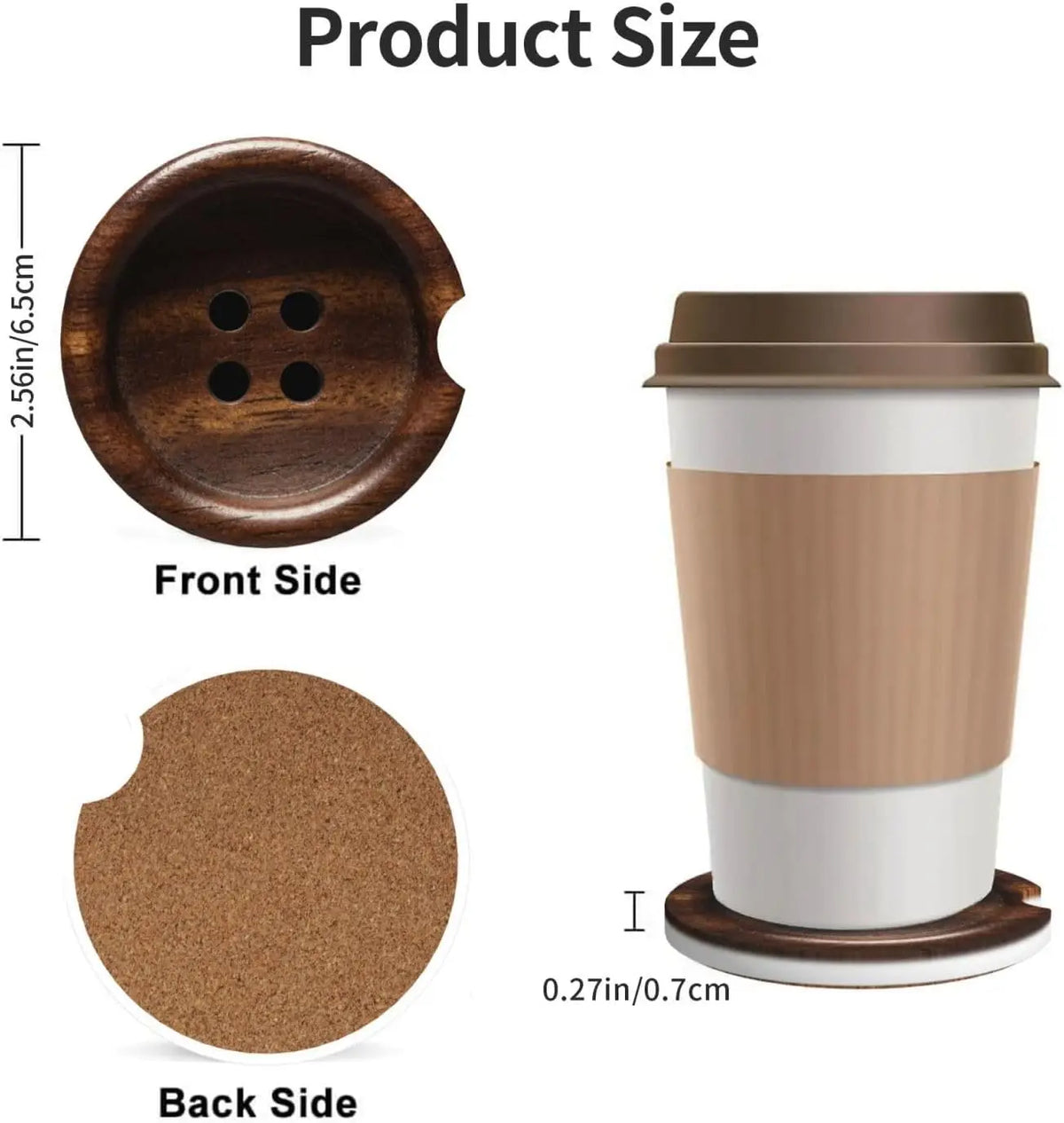 2-Pack Ceramic Car Cup Holder Coasters – Absorbent Anti-Slip Car Cup Coasters HIP