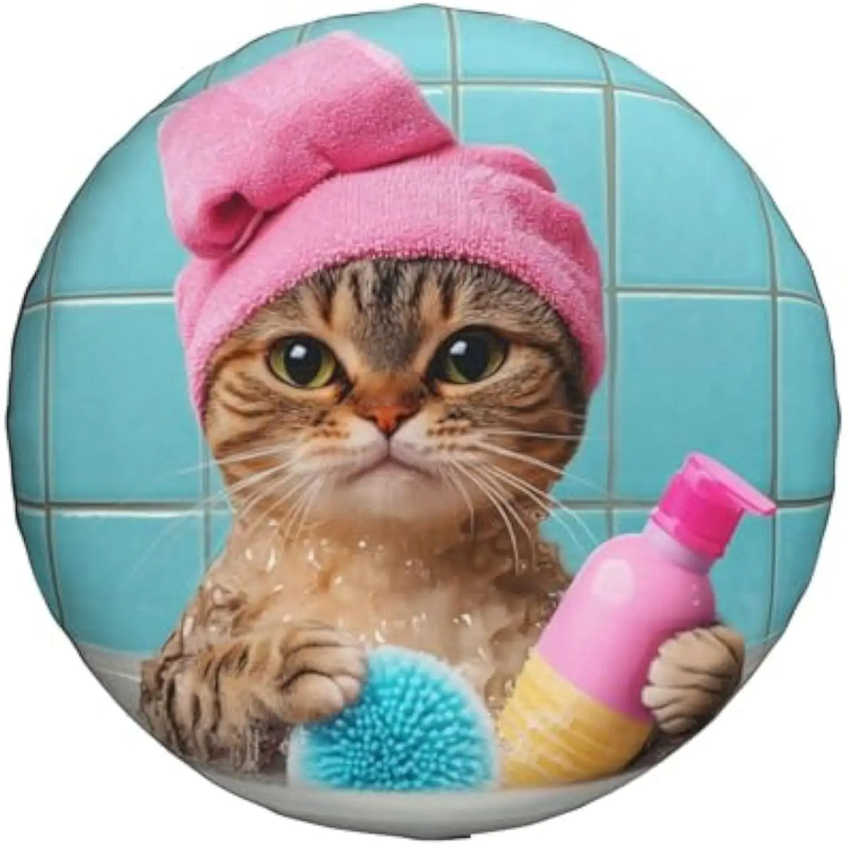 Funny Bathing Cat Spare Tire Cover – SUV Truck Wheel Protector Spare Tire Cover HIP