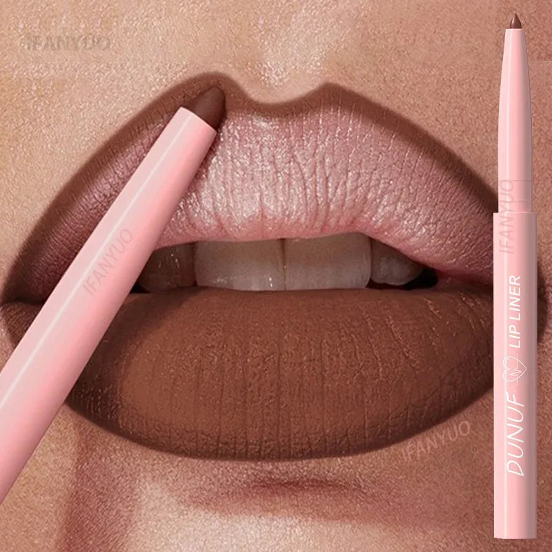 Tapered Nib Lip Liner Pencil Long-Lasting Matte Creamy Plumping Lip Stain Waterproof Natural Nude Brown Slim Lip Liner Makeup HIP