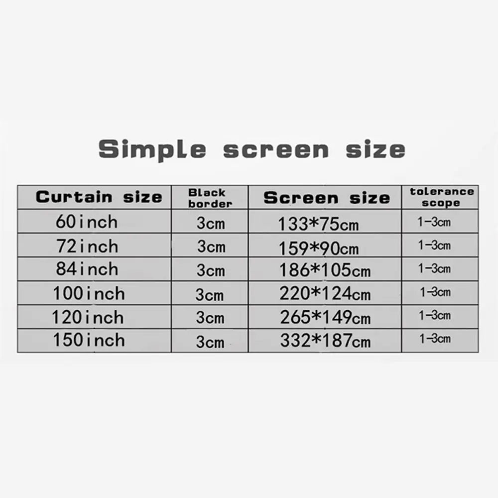 Anti-Light Projector Screen Curtain | 60–150 Inch | HIP Projection Screen Curtain HIP