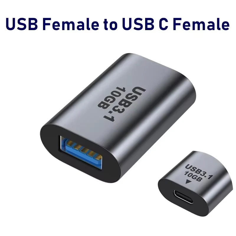 USB-A to USB-C OTG Adapter – USB 3.1, 10Gbps Fast Charging USB Cable Adapter HIP USB F to Type-C F
