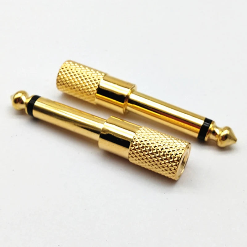 2-Pack 6.35mm to 3.5mm Mono Audio Jack Adapter – Gold Plated Audio Jack Adapter HIP