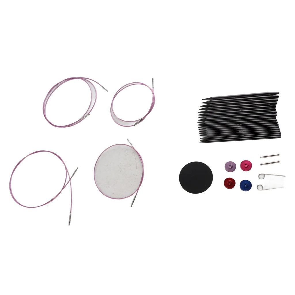 Circular Needle Set Anti Fatigue Handle Interchangeable Ergonomic Design Smoothing Knitting Needle Set with PU Bag for Family HIP