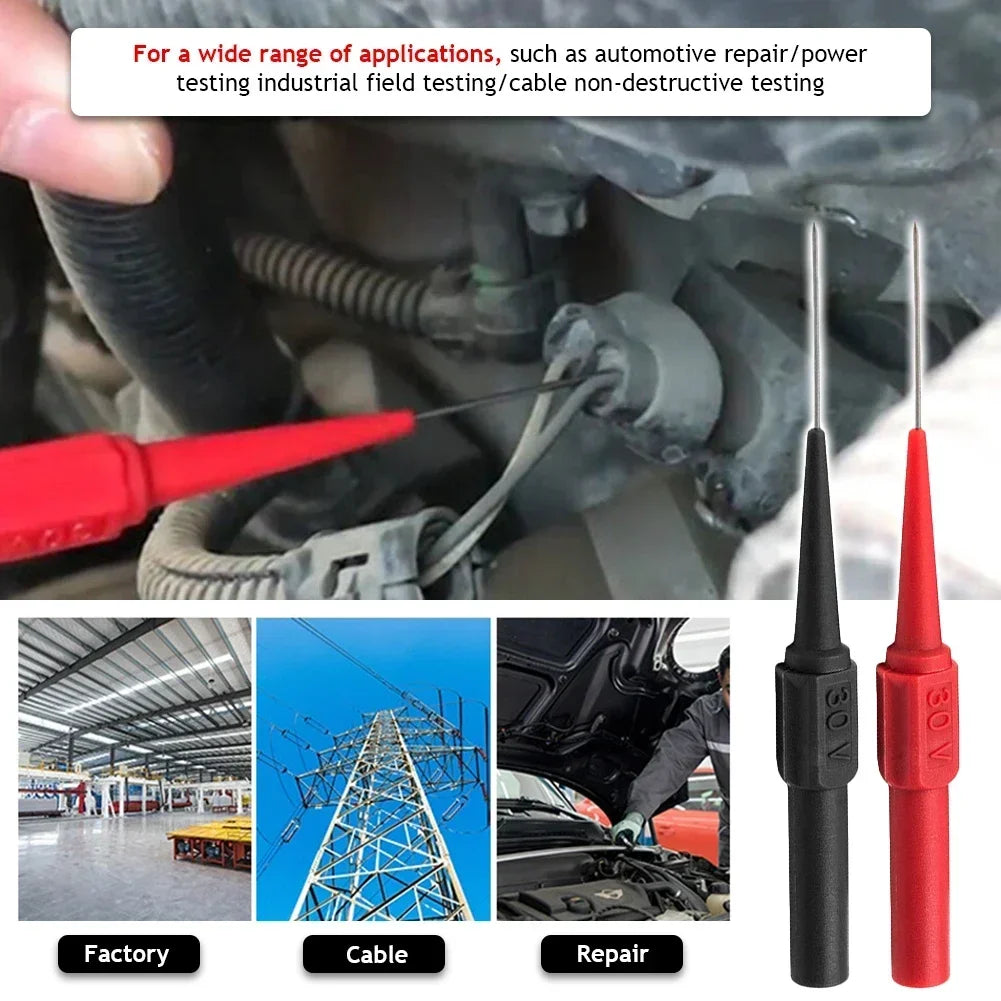 1/2PCS 30V Digital Multimeter Instrumentation Test Probe Pins Lead Equipment Instrument Part Insulation Wire Piercing Needle Tip HIP