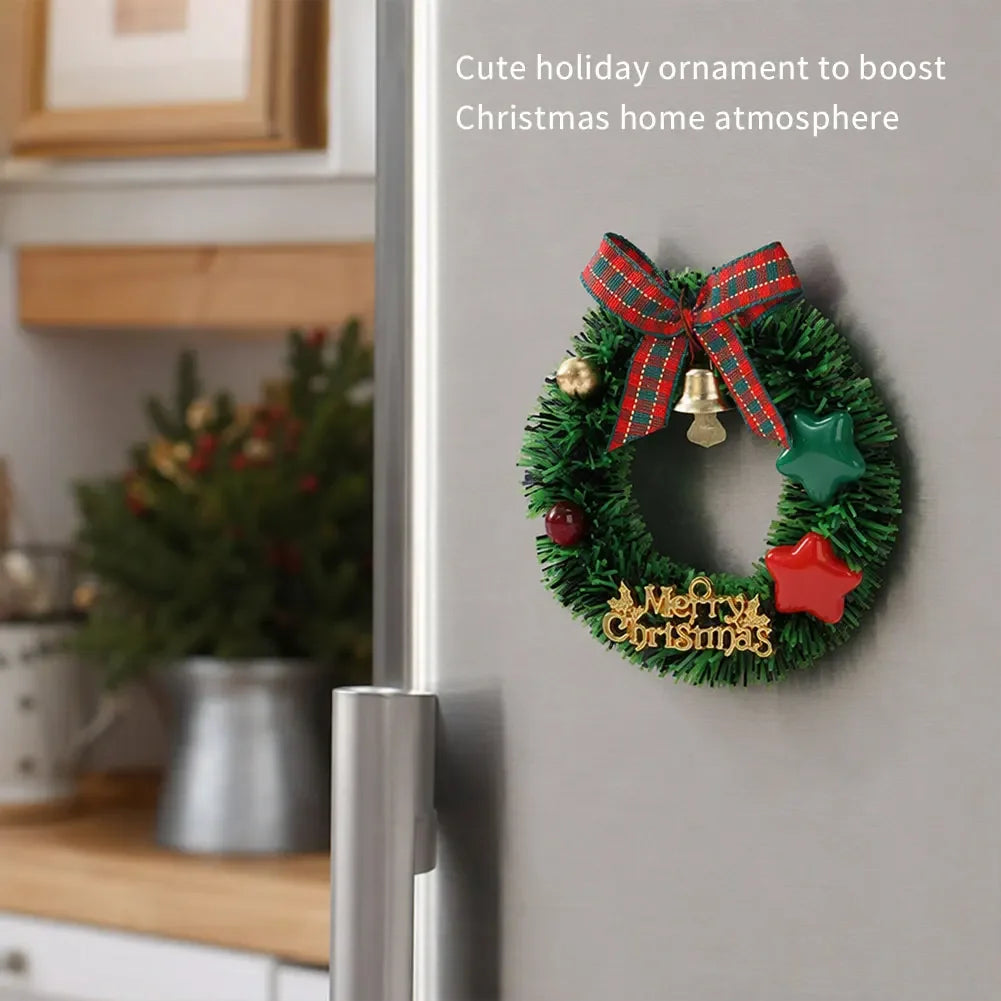 For Xmas Kitchen Home Party Decor Supplies Simulation Christmas Wreath Fridge Magnet Decoration HIP