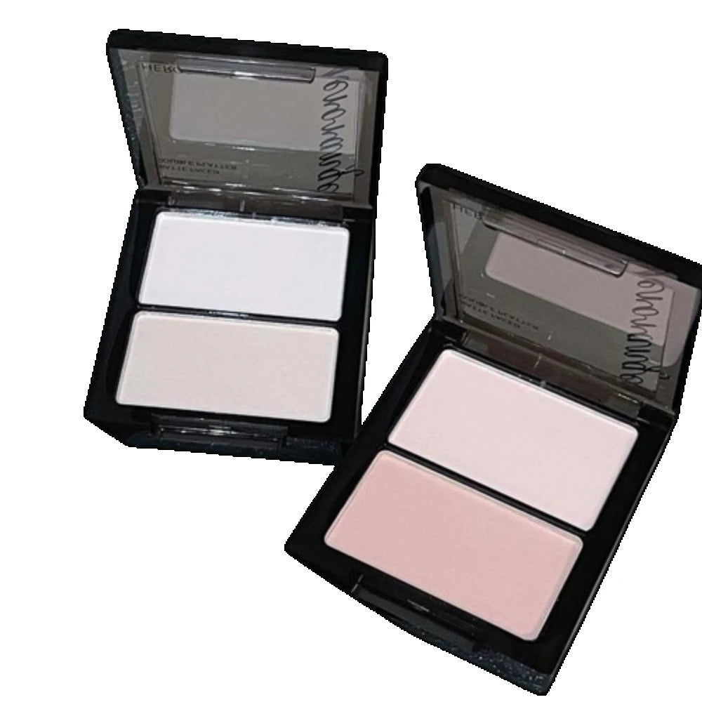 Two-color Matte Double Mix Dry and wet Natural Brightening Finishing Powder Highlights and Blush Contour Palette Makeup 3D HIP