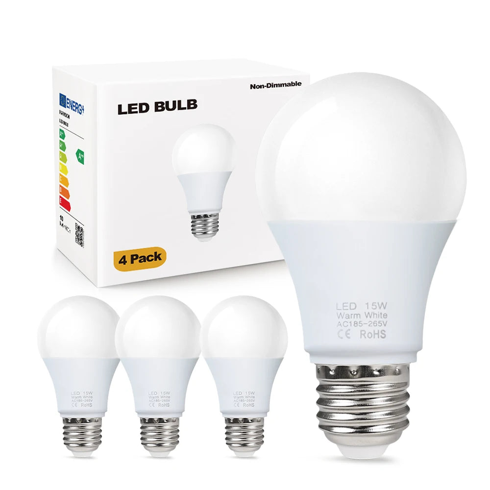 4-Pack E27 LED Bulbs 6W–32W 220V | Cool & Warm White | YNL LED Light Bulbs HIP Warm White 22W