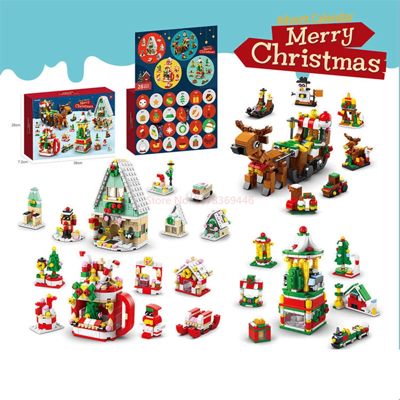 Christmas 24-Day Countdown Surprise Building Model Gift Set Building Model Set HIP