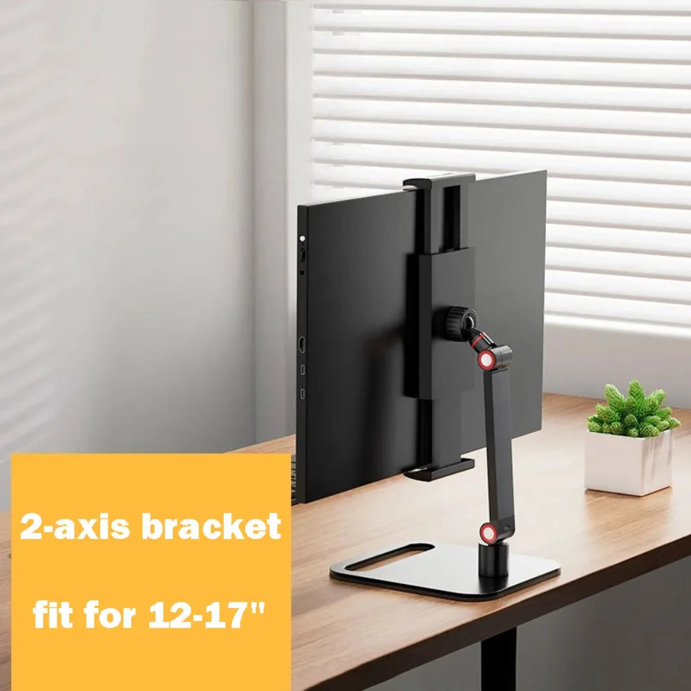 360° Swivel Adjustable Monitor & Tablet Desk Stand 12–17 in Tablet & Monitor Stand HIP 2-axis bracket