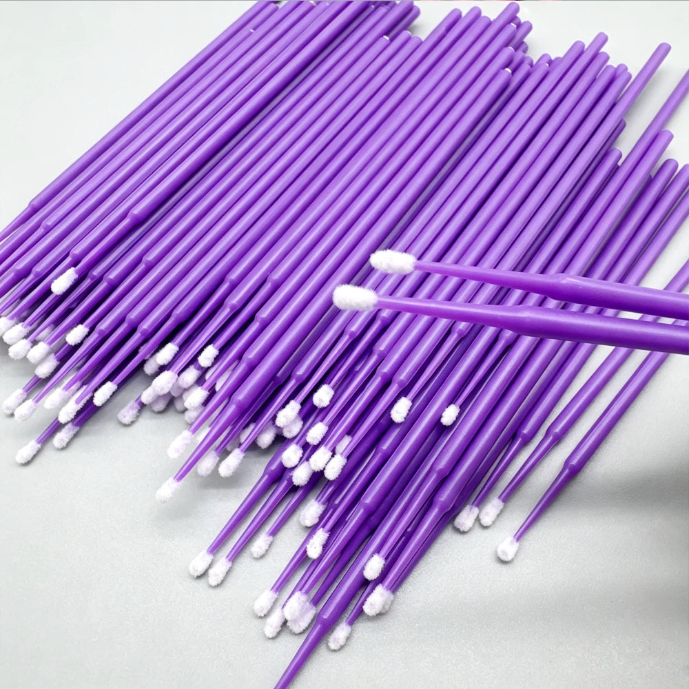 100-Pc Disposable Microbrush Eyelash Applicators – 3 Sizes Eyelash Applicator Brushes HIP