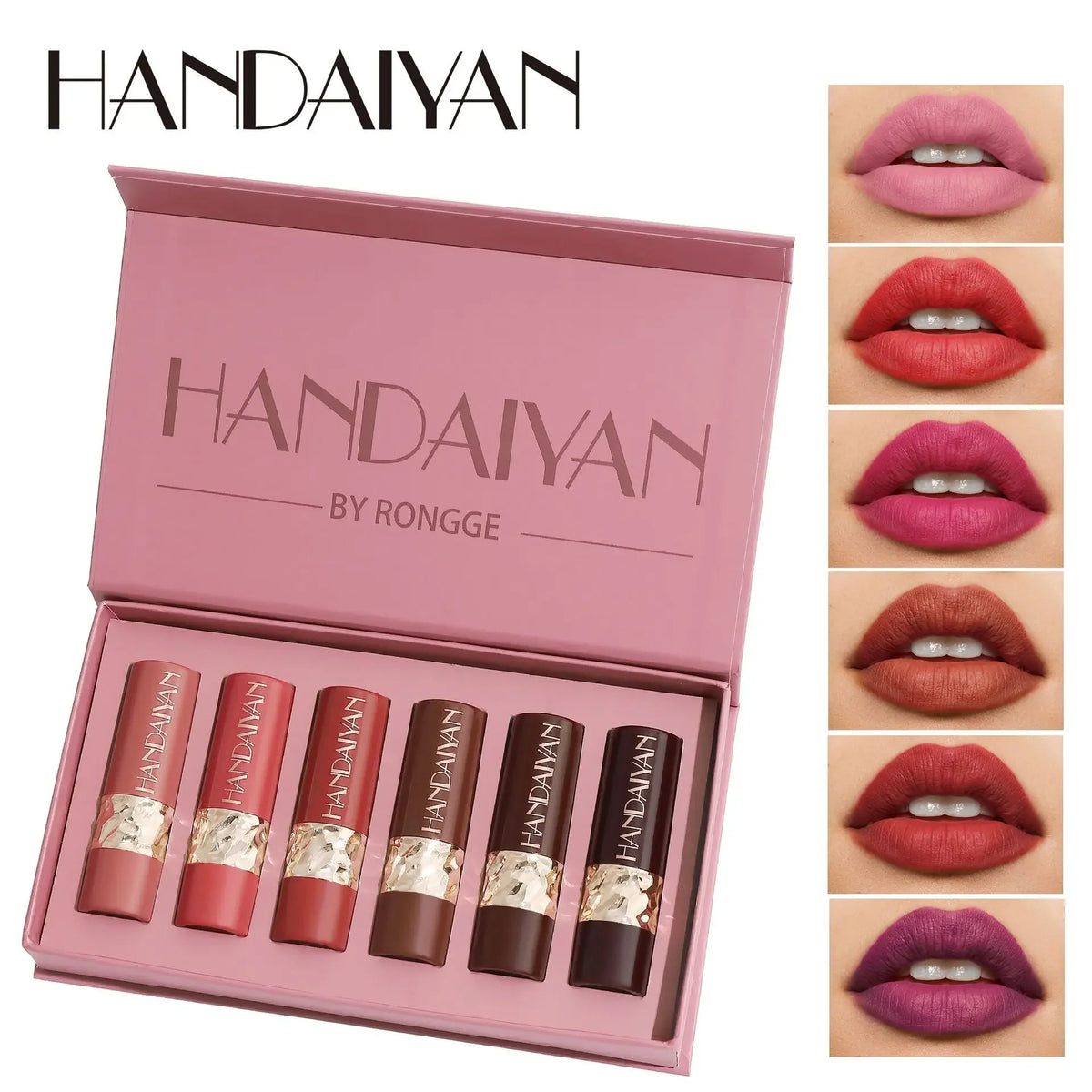 Handaiyan 6-Piece Matte Lipstick Gift Set – Long-Lasting Color Matte Lipstick Set HIP