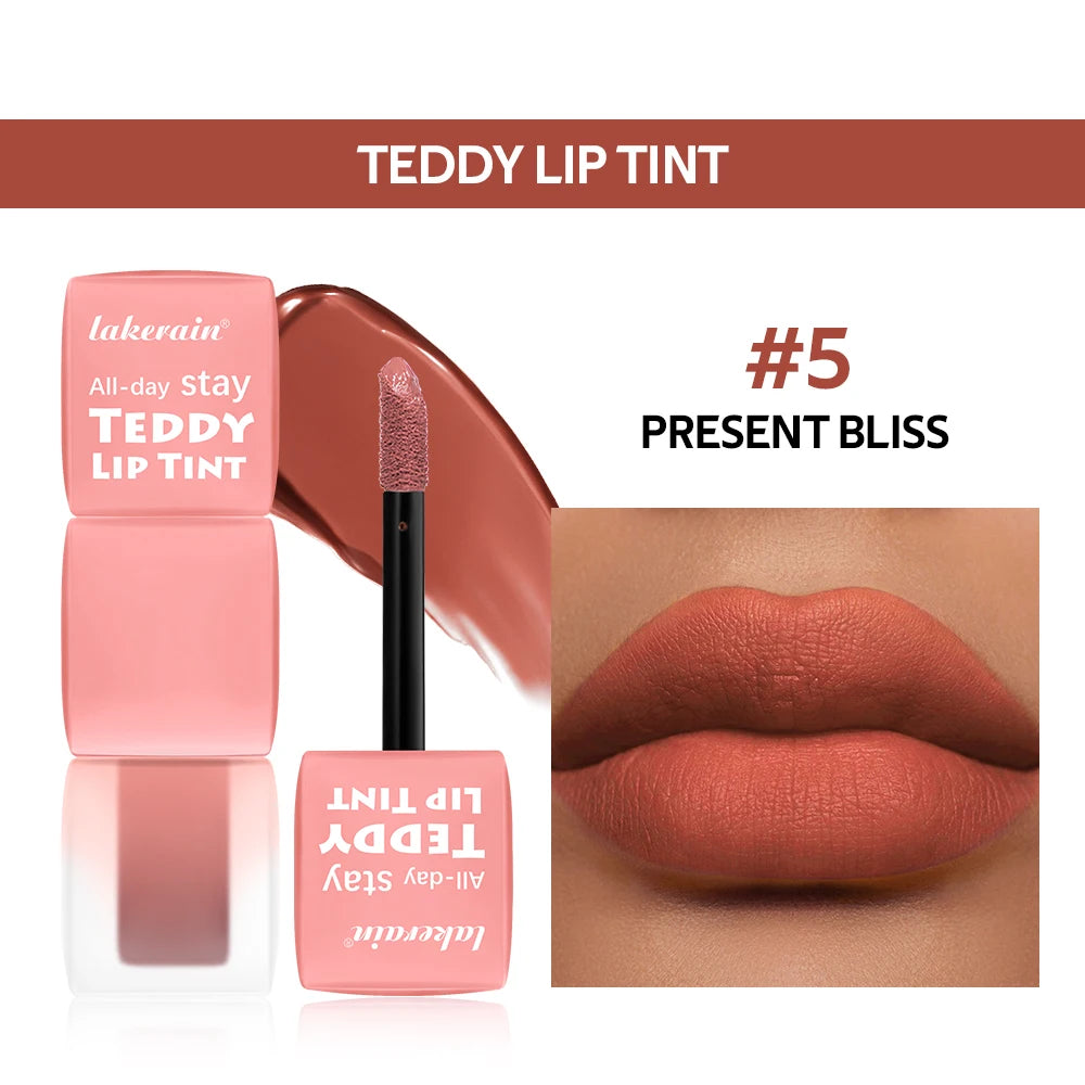 Teddy Tint Lip Color Tear Lip Gloss Super Stay Long-Lasting Coloring 12H Matte Texture Waterproof Lip Stain Lipstick Cosmetics HIP 5Present Bliss
