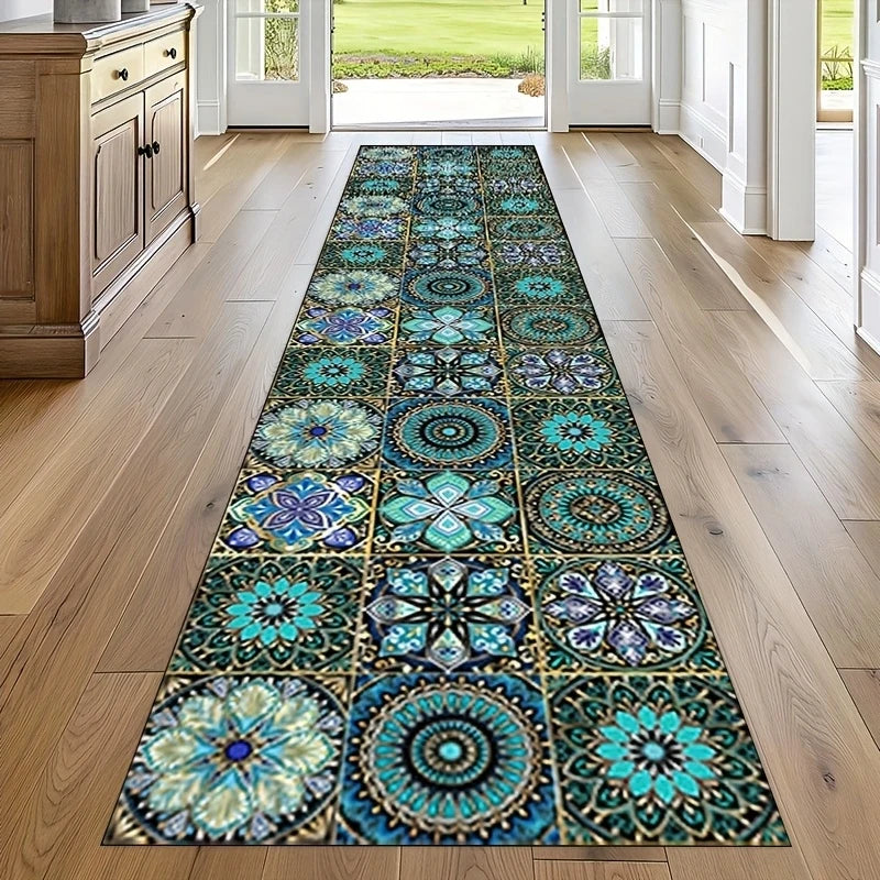 Mandala Runner Rug – Machine Washable, Non-Slip Floor Mat Runner Rug HIP 4 50X150cm-Felt