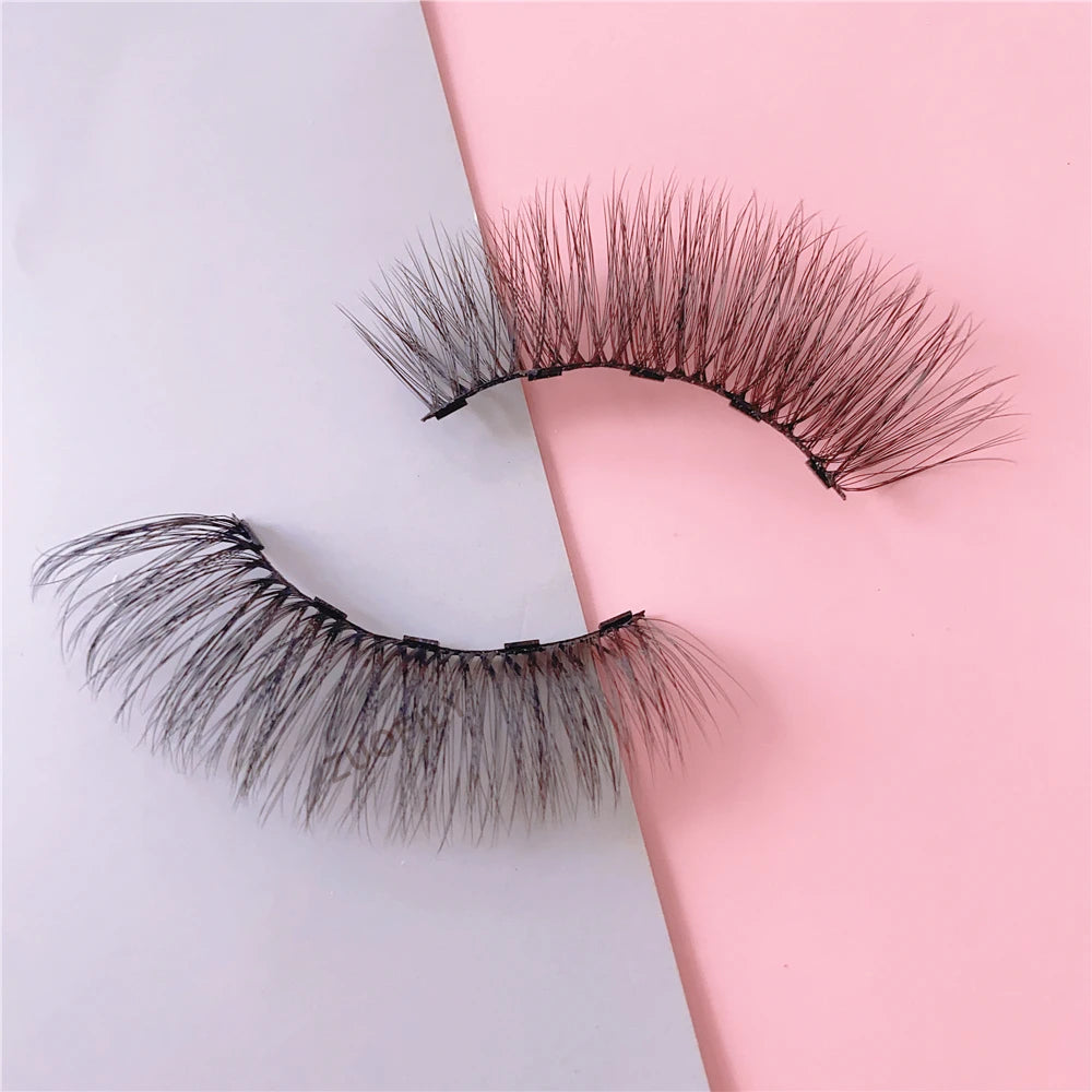 1 Pair Magnetic Eyelashes 3D Mink False Eyelash Magnetic Eyeliner Waterproof Long Lasting Fake Eyelash Tweezer Kit 18 Styles HIP