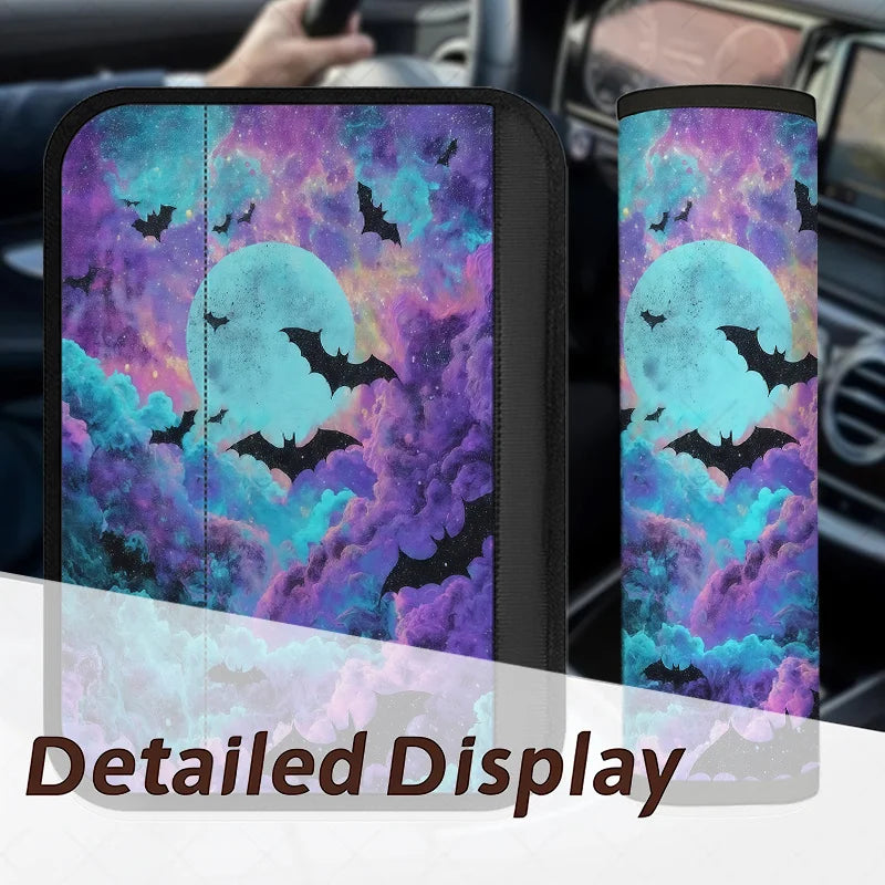 2-Pack Galaxy Moon & Bats Car Seat Belt Covers | HIP Seat Belt Cover HIP