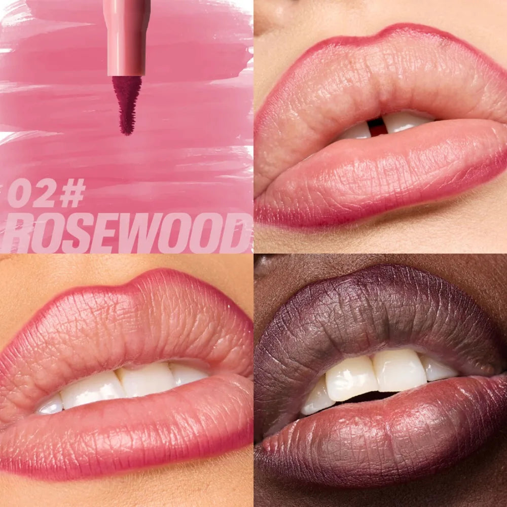 Waterproof Matte Lipliner Pencil Red Contour Tint Lipstick Long Lasting Non-stick Cup Moisturising Lips Makeup 8 Colors Velvet HIP 02