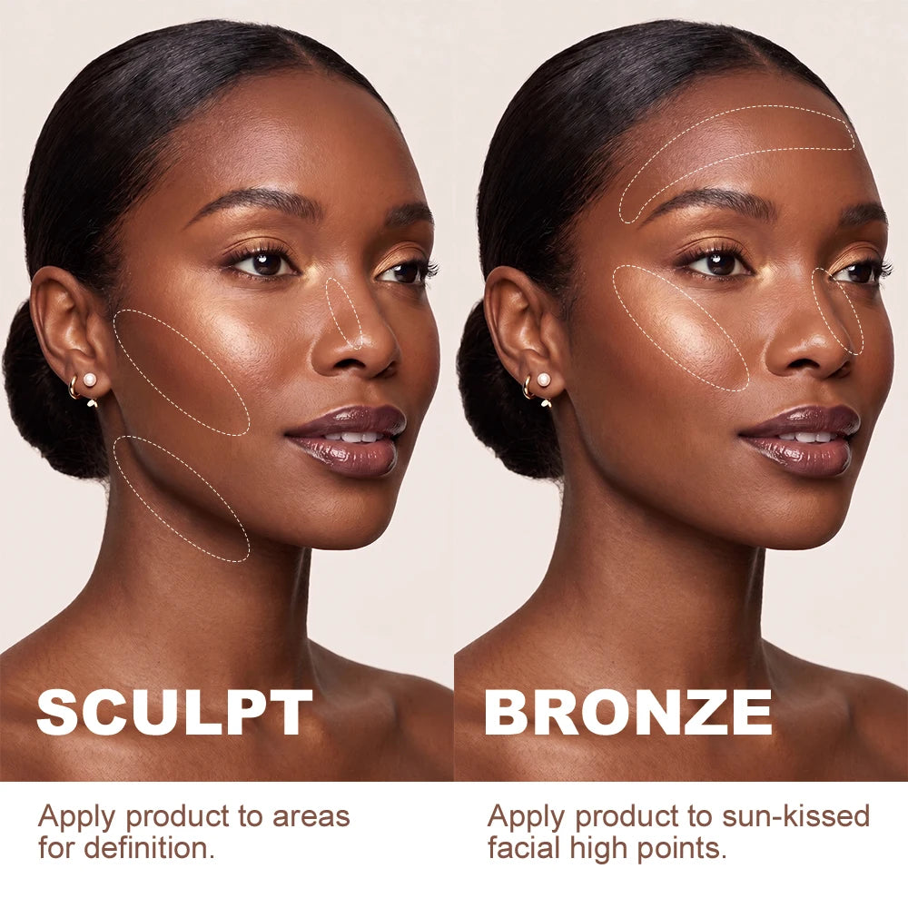 8 Colors Mousse Bronzer Contour Cream Natural Soft Focus Skin Smoothing 3D Contour Waterproof Sweat Proof Resists Transfer Face HIP