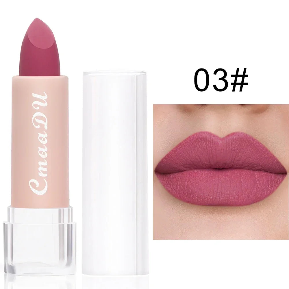 15 Colors Lipstick Waterproof Long Lasting Matte Velvet Mental Beauty Lip Gloss Nude Glitter Lip Gloss Beauty Red Lip Tint New HIP 03