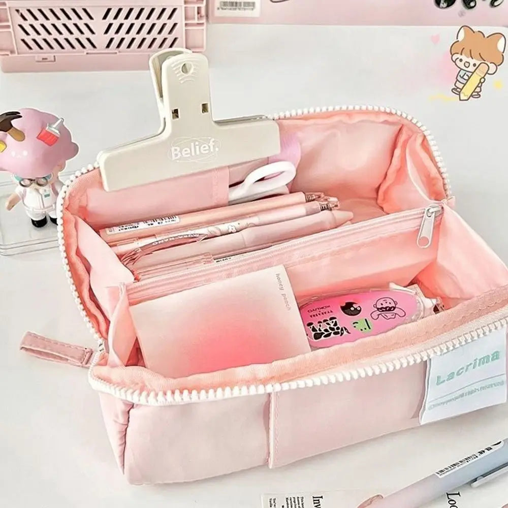 Canvas Prism Pencil Case – Large Capacity Multi-Layer Pen Bag Pencil Case HIP