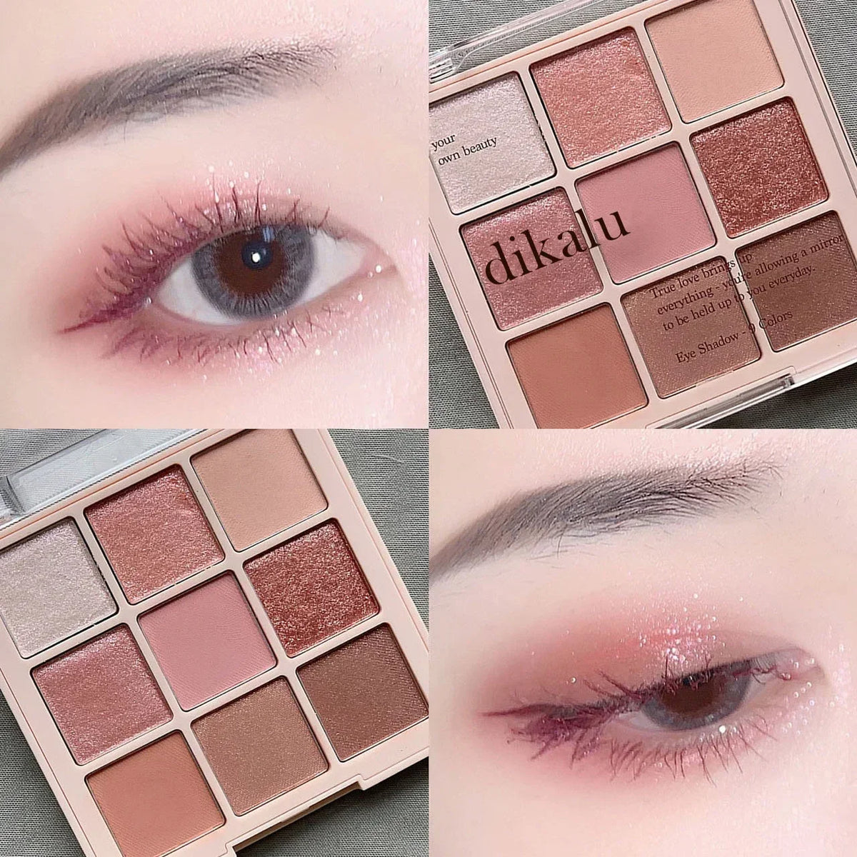 Knitted Pattern Eyeshadow Palette Glitter Matte Pink Pearlescent Shimmer Shinny Pigment Diamond Eyeshadow Korean Cosmetic Makeup HIP 12
