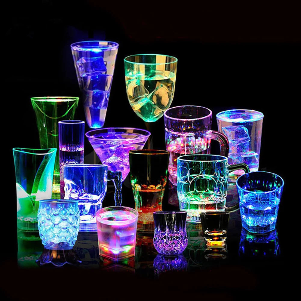 Flashing Cup Wine Beer Whisky Mug Water Beverage Drinking Glass LED Automatic Glowing Cup Party Decorative Supplies New HIP