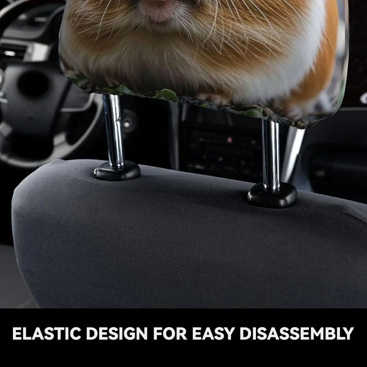 2-Pack Guinea Pig Car Headrest Covers – Soft & Breathable Car Headrest Cover HIP