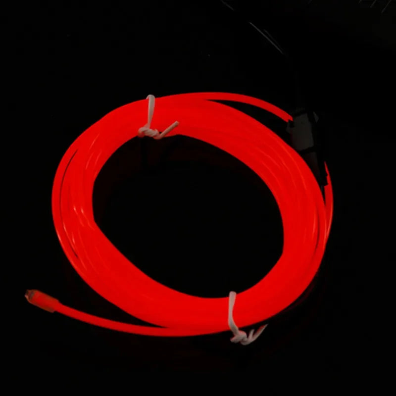 Flexible Neon EL Wire LED Strip Waterproof Multicolor 1M–5M LED Neon Light Strip HIP red USB Plug 3m