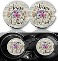 2-Pack Floral Car Cup Holder Coasters – Non-Slip Rubber Mat Car Cup Holder Coasters HIP 1 Ceramic Cork