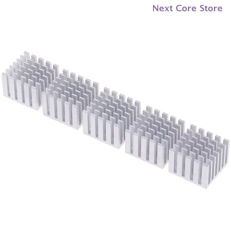 5-Pack Aluminum CPU GPU IC Chip Heatsink – 20x20x15mm DIY CPU GPU Heatsink HIP