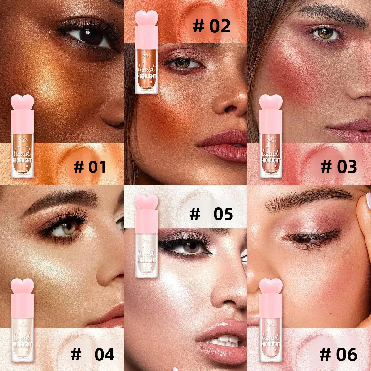 SAS Liquid Highlighter – Shimmer, Contour & Glow Makeup Liquid Highlighter HIP