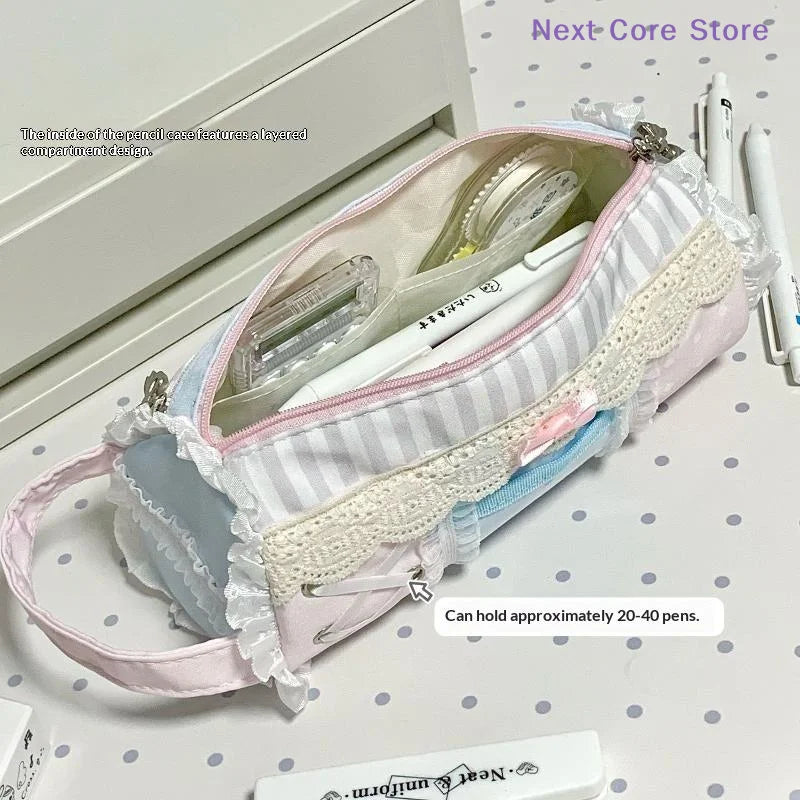 Cute Lace Pencil Case – Large Capacity Stationery Bag Lace Pencil Case HIP