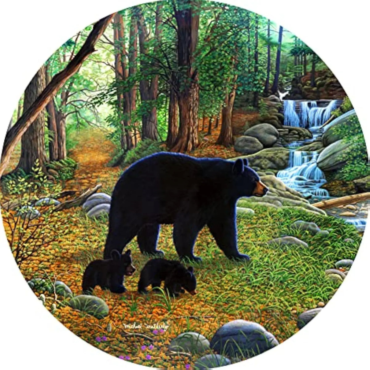 Black Bear & Cubs Woodland Spare Tire Cover – RV, SUV & Camper Spare Tire Cover HIP Acquiesce 16 in