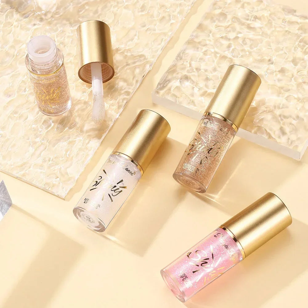 Mirror Pearl Lip Gloss Set – Shimmer Lip Oil Glaze 3-Pack Lip Gloss Set HIP