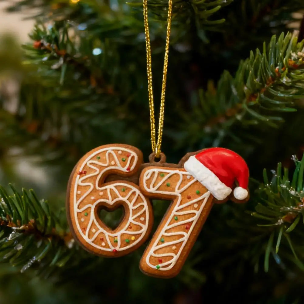 Christmas Pendant Decoration Funny 67 Six Seven Christmas Tree Pendant Ornaments Home Christmas New Year Party Decoration Gifts HIP