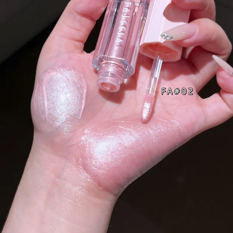 Liquid Highlighter Makeup Glow Liquid Eyeshadow Under Eye Brightener Shimmer Glitter Eyeshadow Aegyo Sal Highlight Beauty Makeup HIP 02 Peach Halo