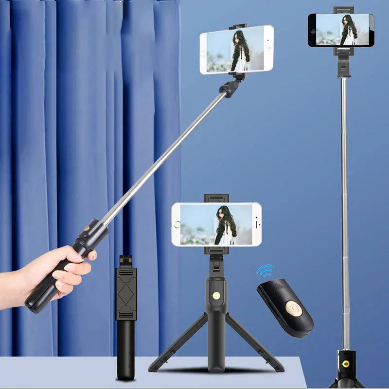 Bluetooth Selfie Stick Foldable Tripod – Wireless Phone Holder Selfie Stick Tripod HIP