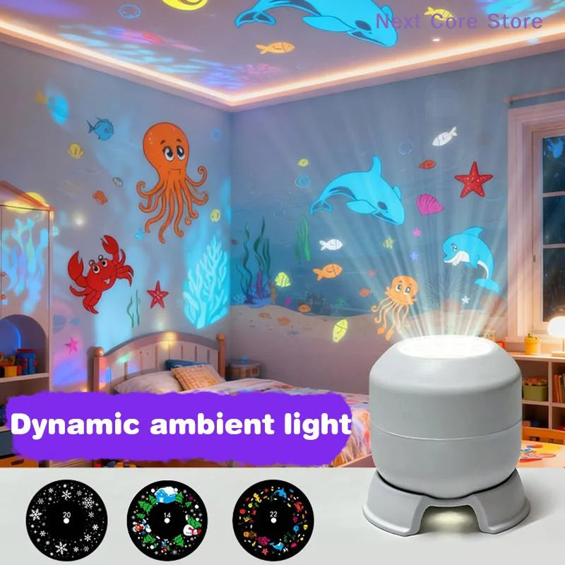 LED Ocean Snowflake Projector Night Light – USB Ambient Lamp LED Projector Night Light HIP