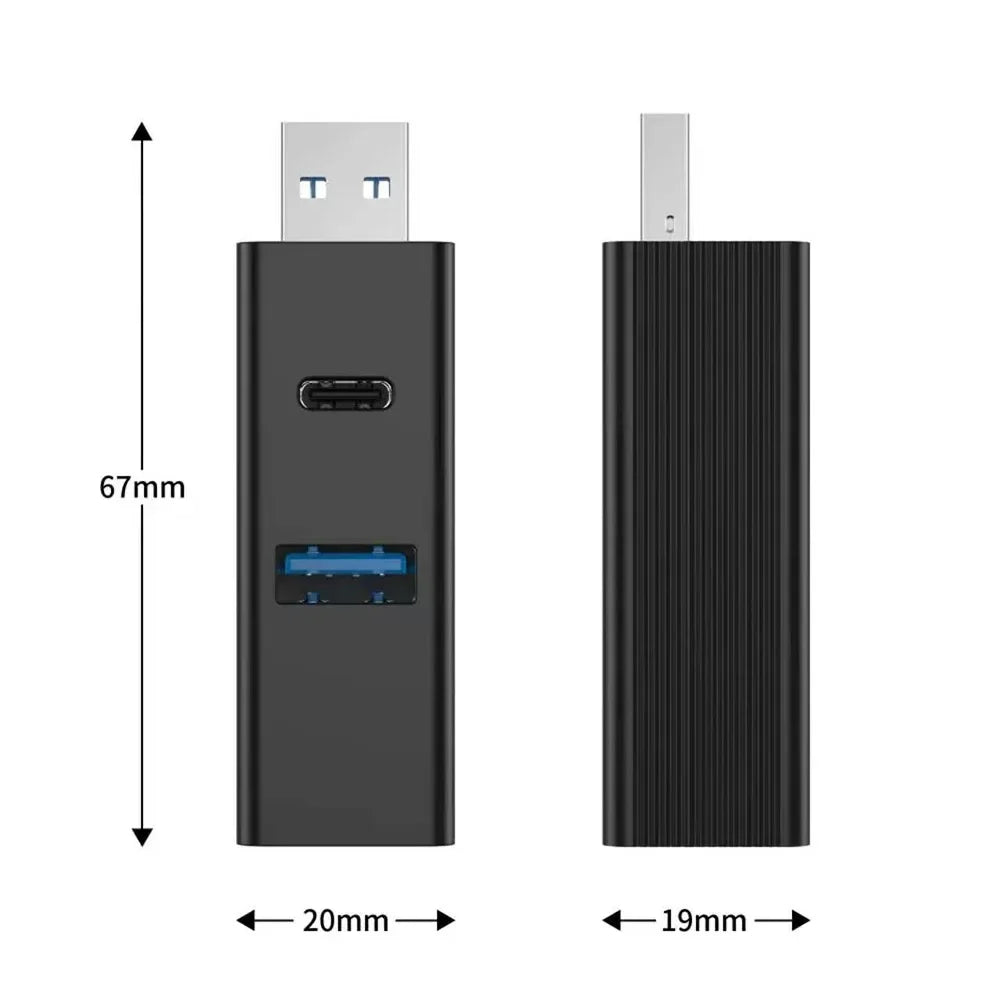 4-in-1 USB-C Hub Aluminum Alloy USB 3.0 Splitter Adapter USB-C Hub Adapter HIP