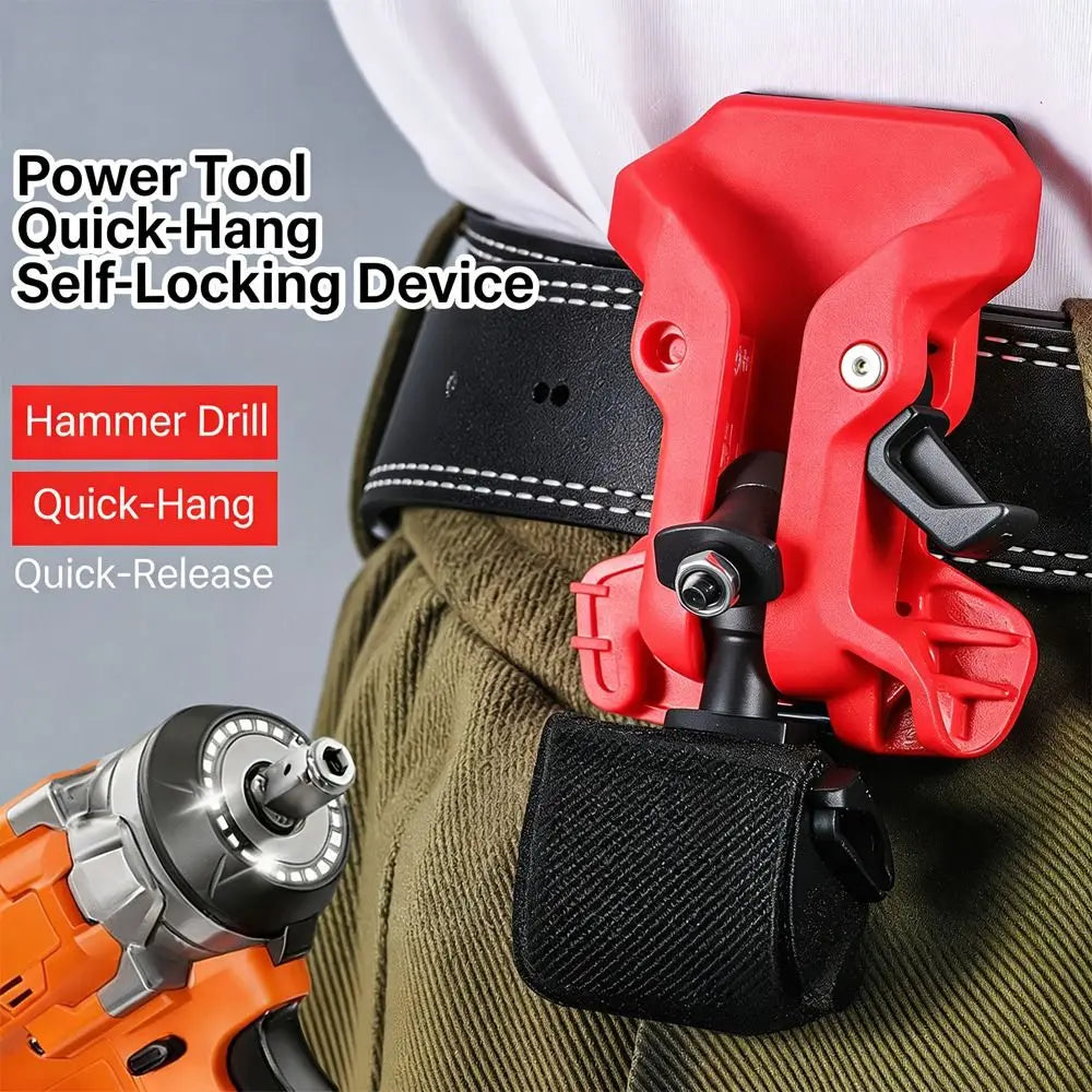 Self-Locking Drill Holder Belt Clip – Quick Release Tool Hook Tool Belt Clip HIP