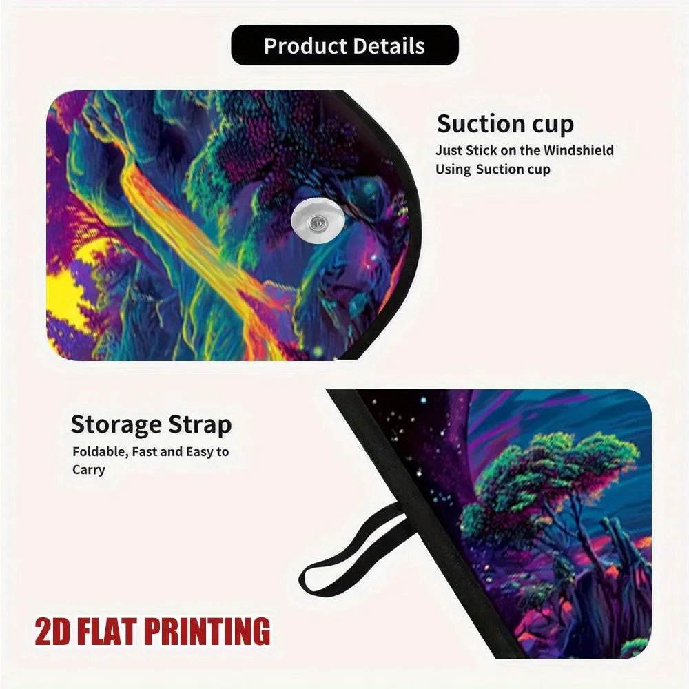 Neon Galaxy Foldable Car Windshield Sunshade – UV Cover Car Windshield Sunshade HIP