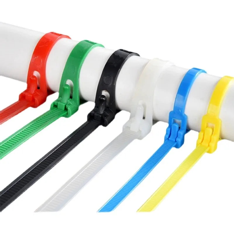 100-Pack Reusable Nylon Cable Zip Ties – Self-Locking Reusable Cable Ties HIP