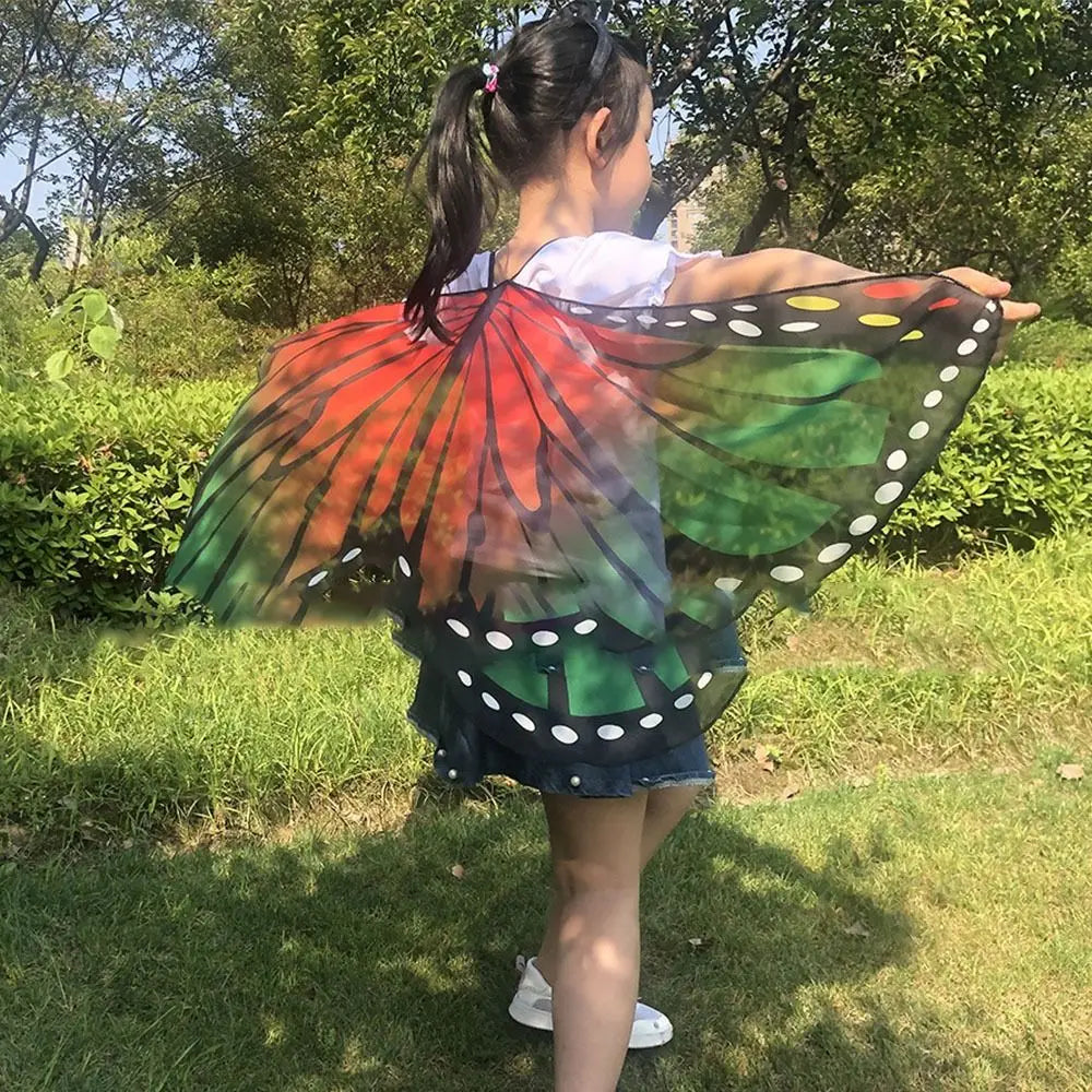 Kids Butterfly Wings Cape – Girls Fairy Shawl Costume Kids Fairy Costume HIP